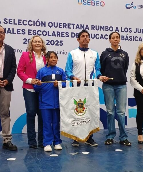 Abanderan INDEREQ y USEBEQ a deportistas de nivel primaria y secundaria